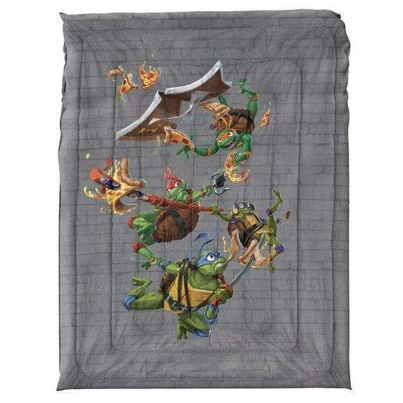 Teenage Mutant Ninja Turtles Reversible Kids Microfiber Twin Comforter 64" x 86" - Picture 2 of 9